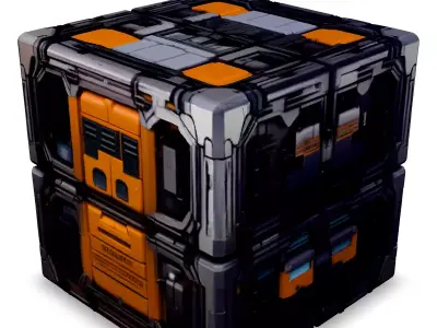 Modular SciFi Cube Game Asset Low-poly 3D model