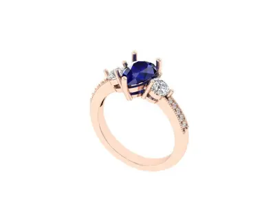 Pear Stone Ring 3D print model