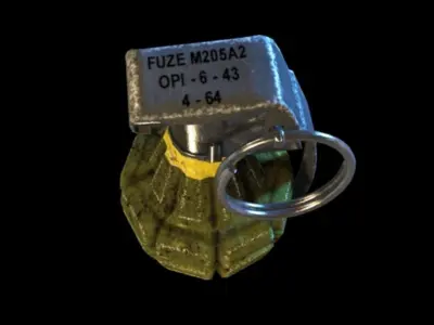 Mk2 grenade Low-poly 3D model 2