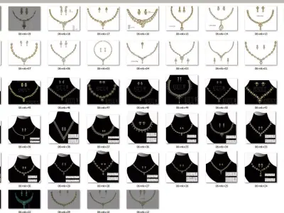 necklace bulk 50  STL files ready to print part 01 3D print model