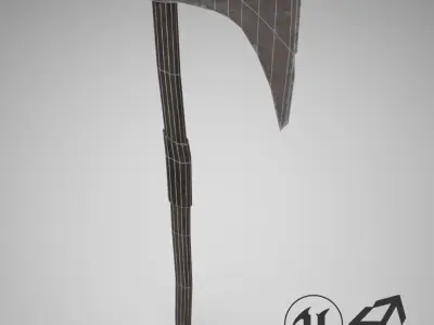 Medieval Axe Low-poly 3D model 3