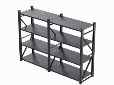 Steel Shelf 03 Low-poly 3D model