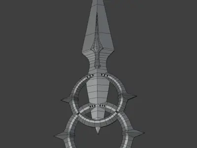 Fantasy Throwing Knife 2  Low-poly 3D model