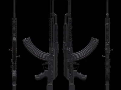 ASR-16 ak - rifle Low-poly 3D model