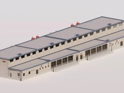 Warehouse-Warehouse Building  3D model buy