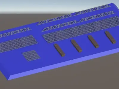 Pontoon Bridge Model  Low-poly 3D model