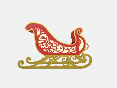 Santa Claus Sleigh  3D model