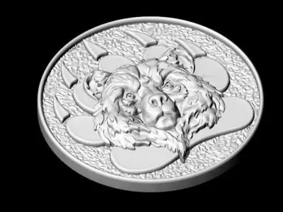 Angry Bear Paw Pendant  Wildlife Animal Jewelry bear head  3D print model