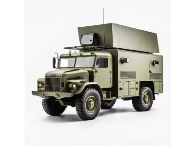 Retro Military Surveillance Truck for 3D print 3D model