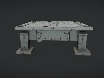 metal industrial table with bolts 3D model