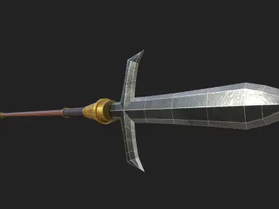 Cross Spear Type A Low-poly 3D model