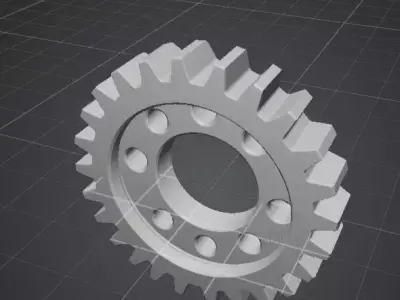 Heavy Duty Weathered Metal Gear with Engraved Texture 3D model