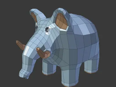 Cartoon Elephant 2 Low-poly 3D model