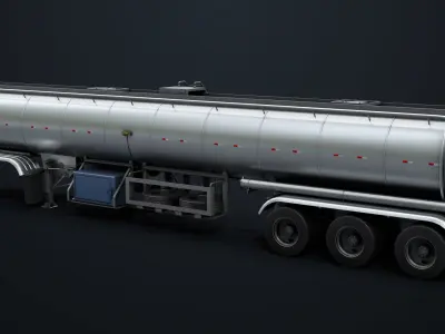 Generic Food Tank Trailer 02 For Heavy Truck PBR Low-poly 3D model