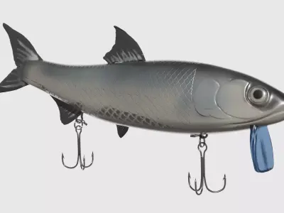 Detailed Fishing Rod Lure Low-poly 3D model