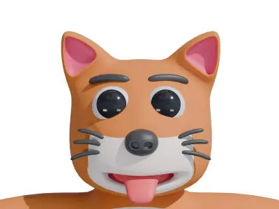 3D model of a cartoon dog  3D model