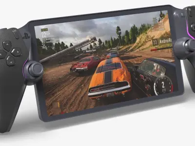 Wireless Game Console with Display and Haptic Grips Black 3D model