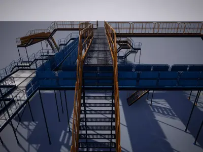 Modular Platform Low-poly 3D model