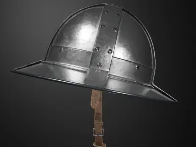 Kettle Medieval Helmet Low-poly 3D model