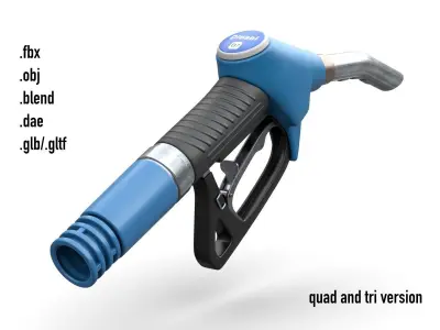 Fuel Pump Gas Nozzle Low-poly 3D model