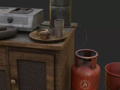 PBR Traditional Asian Kitchen Props Pack Realistic 3D Assets  Low-poly 3D model