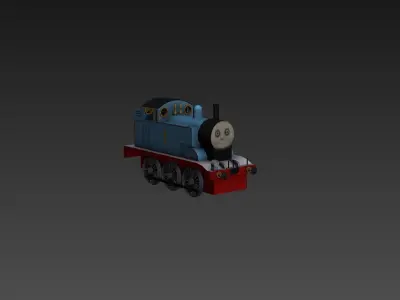 Cartoon Train And Toys Low-poly 3D model