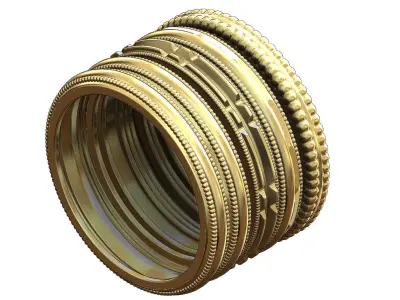 Low profile antique classical rings  3D print model