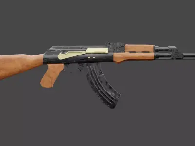 Kalashnikov ak - rifle Low-poly 3D model