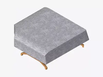 Seat - Ottoman - Simplicity - Corner Low-poly 3D model