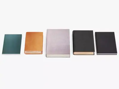 5 Blank Books - Realistic Hardcover Publications Set 3D model