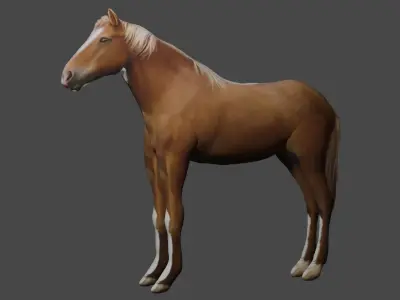Low poly Horse Free 3D model