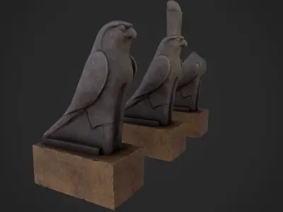 Horus statue Low-poly 3D model