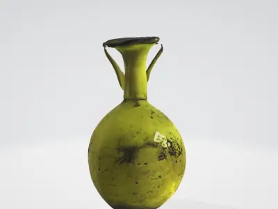 Aged Green-Yellow Vase 3D Asset Low-poly 3D model