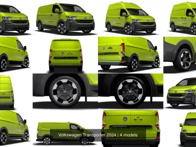 Volkswagen Transporter 2024 3D Model Collection