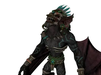 High Quality 3D Model  Fantasy Demon Bat Creature Low-poly 3D model