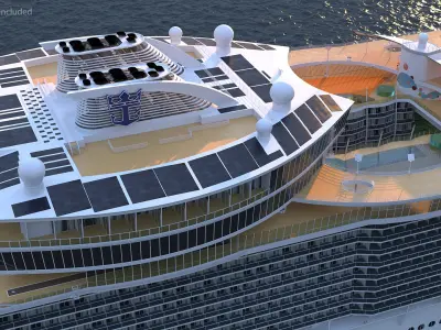Cruise Ship Simple Details 3D model