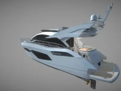 Yacht motor boat Low-poly 3D model purchase