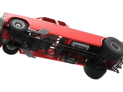 Pulling truck 2wd 2 Scale 1 to 25 3D print model
