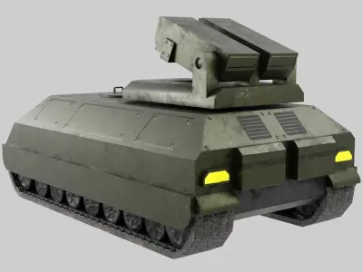 tank with rocket launcher Low-poly 3D model