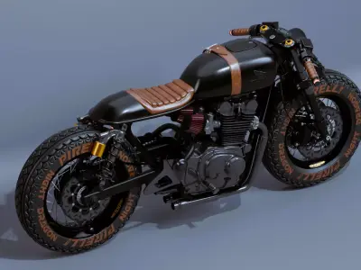 Cafe Racer Motorcycle 3D model get