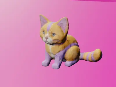 orange cat  3D model