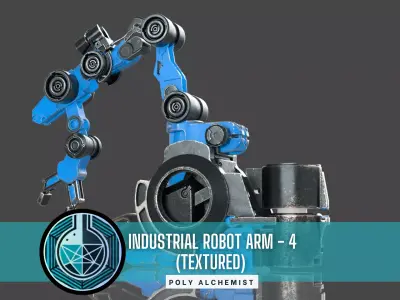 Industrial Robot Arm - 4- Textured 3D model