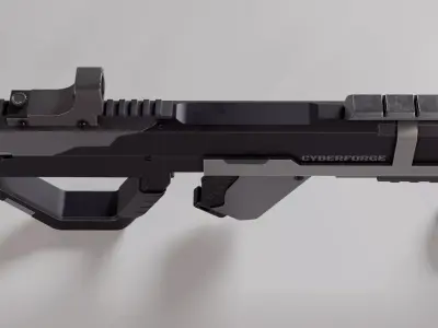 Sci-Fi Gun Game Ready Low Poly Weapon Low-poly 3D model