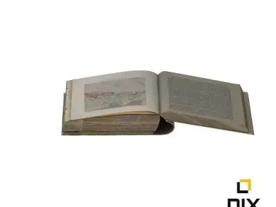 Old Worn Open Book 3D model