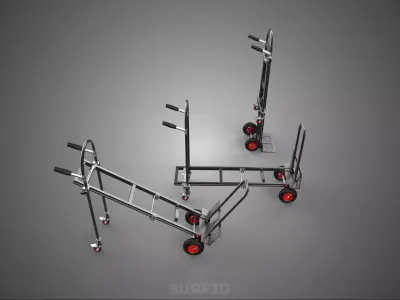 3 IN 1 BLACK CONVERTIBLE FOLDING HAND TRUCK CART TROLLEY DOLLY 3D model