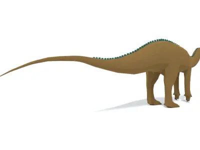 Low Poly Cartoon Tenontosaurus Dinosaur Low-poly 3D model