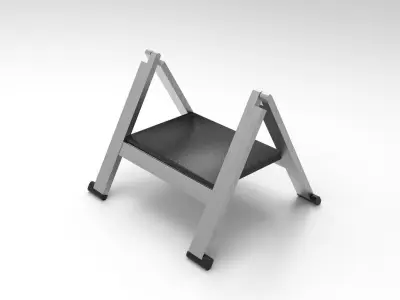 Stepladder folding step stool Low-poly 3D model
