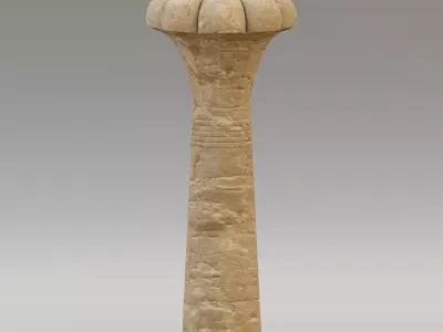 Egyptian palmiform column Low-poly 3D model
