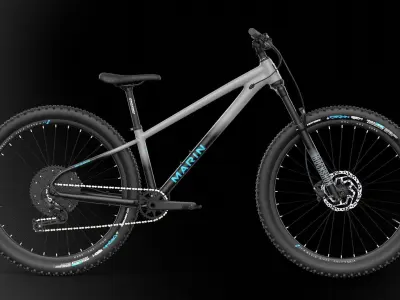 MTB hardtail in grey black Low-poly 3D model