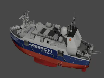  Remotely operated vehicle ROV vessel Low-poly 3D model
